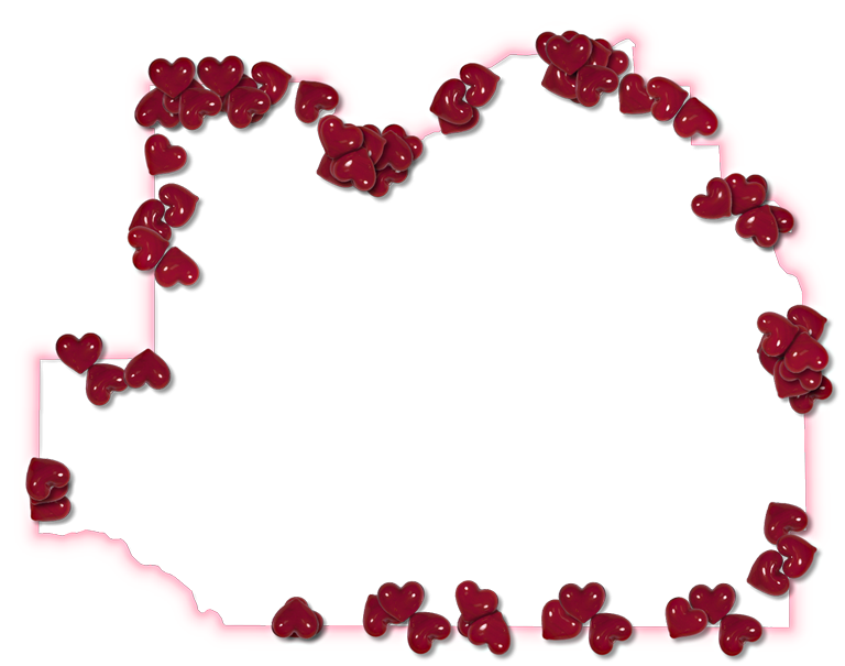 A Map Of Marion With A Pink Glow Outline And Randomly - Pink (768x605)