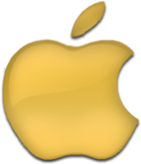 Gold Apple Icon Rocketdock Com Rh Rocketdock Com Black - Apple (350x350)