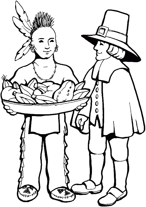 Native American And White Skin On Native American Day - Coloring Book (600x852)