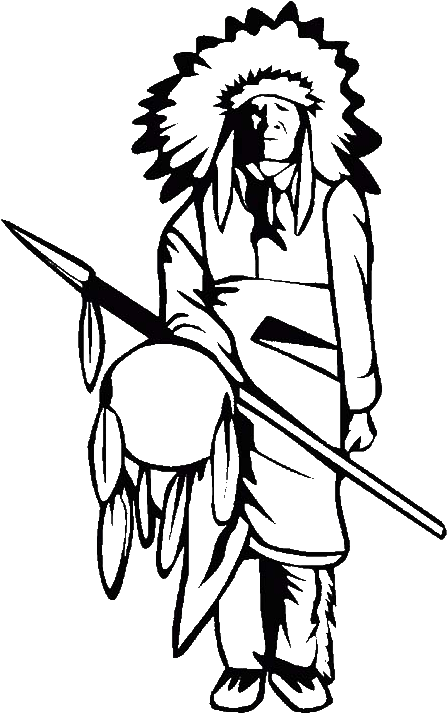 Native American Tribe Chief On Native American Day - Coloring Book (600x766)