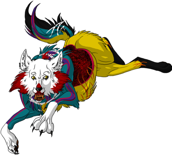 Pennywise Wolf By Germandark - Cute Pennywise Fan Art (600x541)