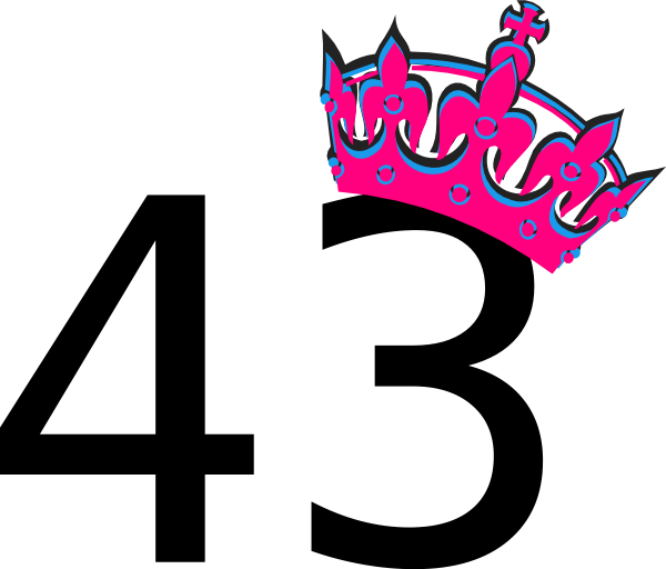 How To Set Use Pink Tilted Tiara And Number 43 Svg - Number 13 Clipart (600x512)