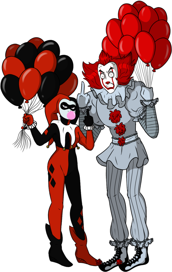 Commission For Jester Queen Of Crime By Bakhtak - Harley Quinn X Pennywise (709x1126)