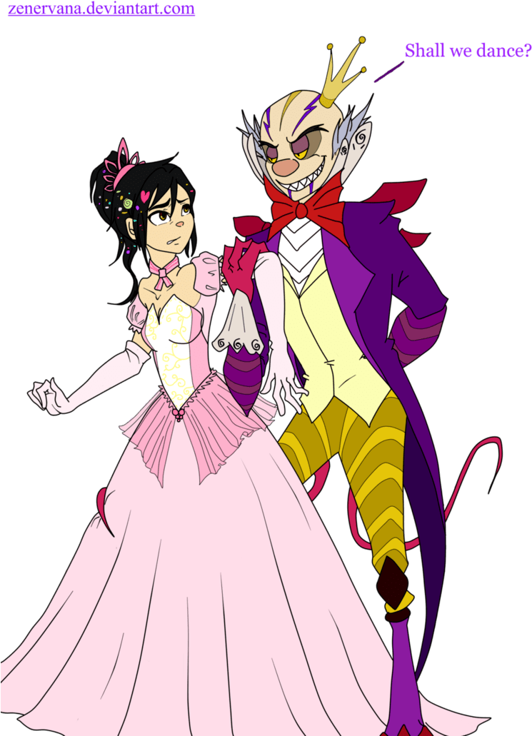 Wreck It Ralph King Candy And Vanellope (774x1032)