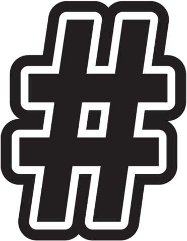 Black And White Hashtag (500x500)