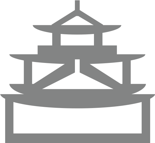 Japanese Castle Emoji - Japanese Castle Black And White (512x512)