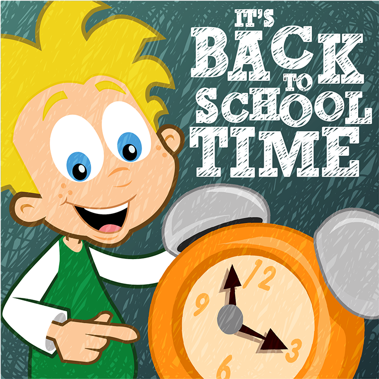 Calling All Schools Welcome Back - Cartoon (800x800)