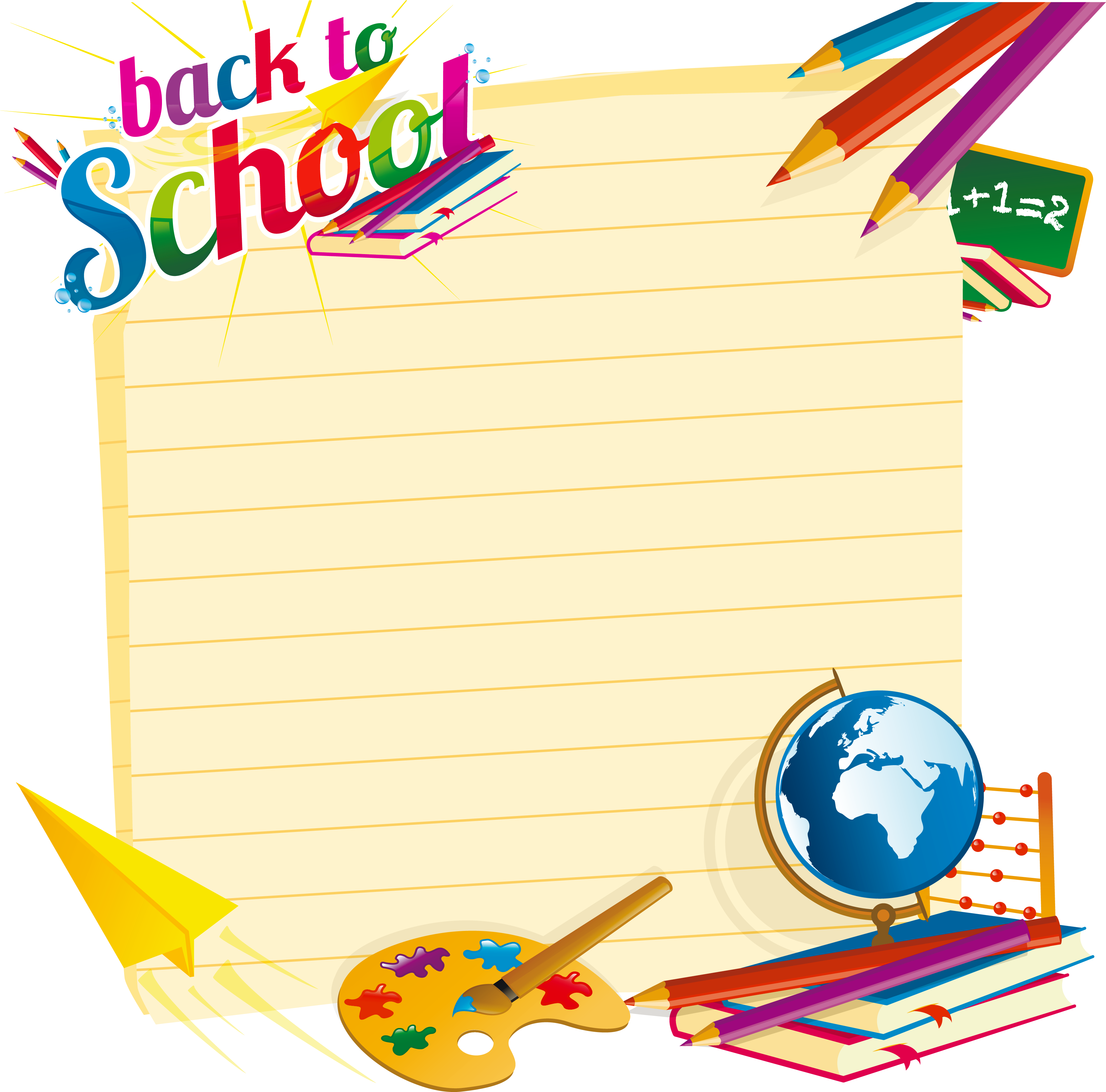 Back To School Decor Png Picture Png M 1434276767 Clipart - School (3603x3497)