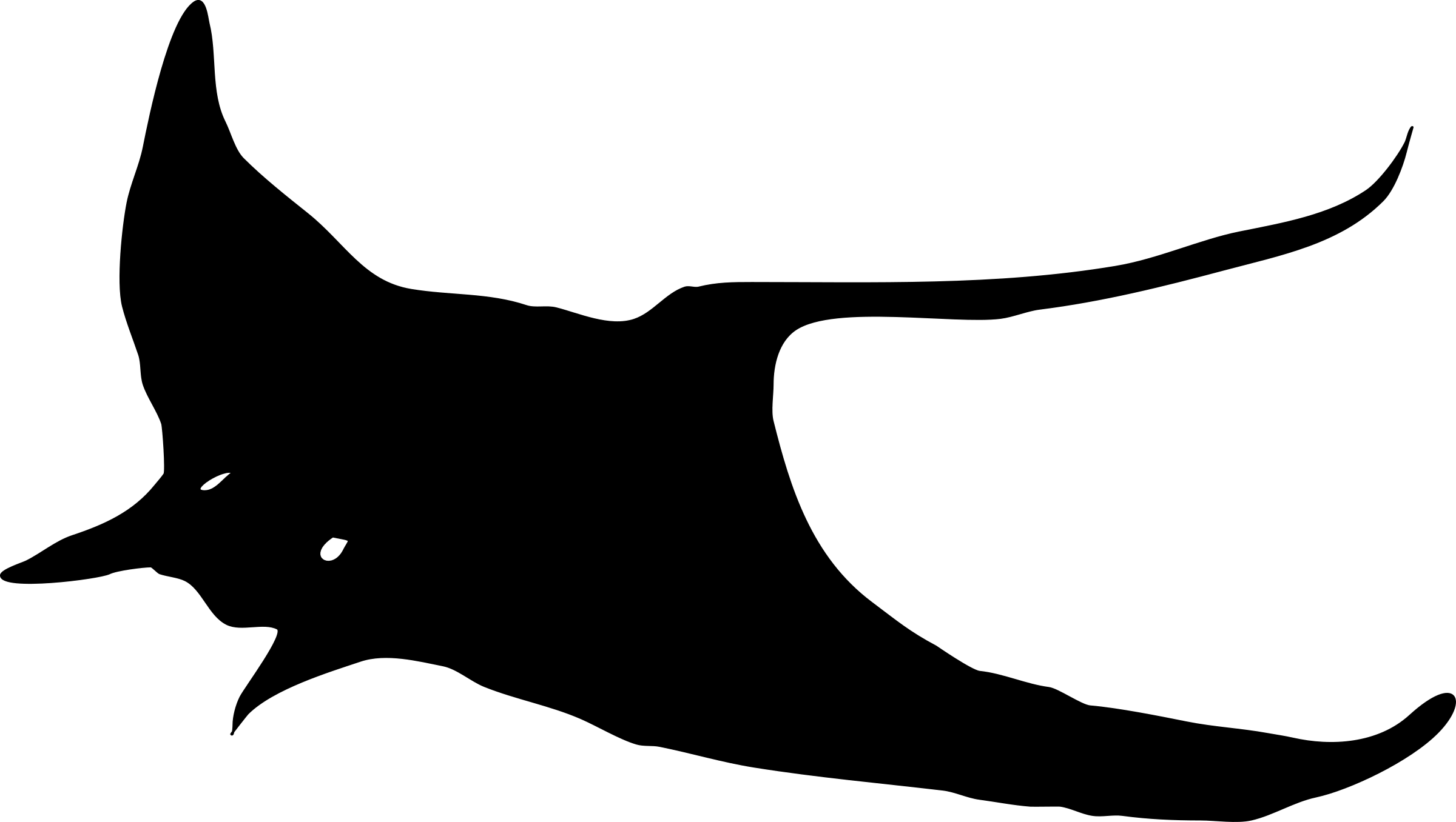Manta Ray Clipart Vector - Stingray Clipart (2400x1356)