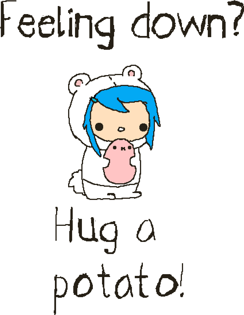 Hug A Potato - Cartoon (1000x1176)