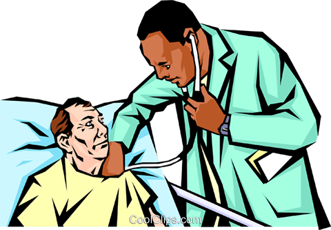 Doctor Examining An Old Man Royalty Free Vector Clip - Doctor With Patient Clipart Png (480x333)