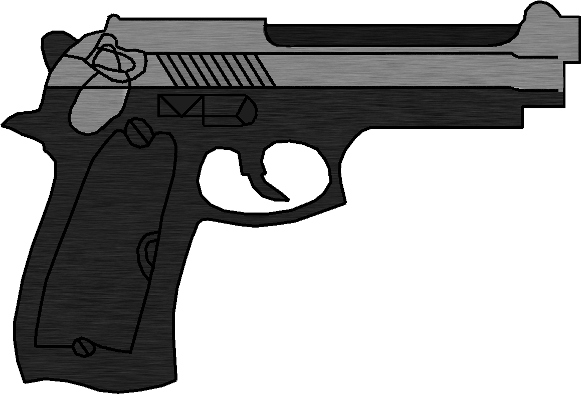Drawn Pistol - Drawn Handgun (1182x816)