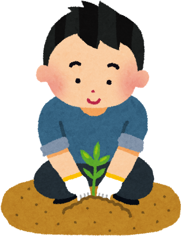 Árvores, Jardim E Etc - 木 を 植える イラスト (724x800)