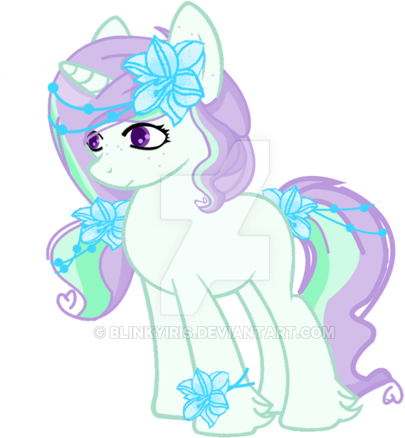 Aqua Lily {mlp Oc} By Blinkyiris - Cartoon (800x690)