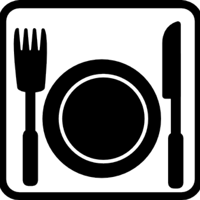 Mot & Eds - Black And White Plate Food Clipart Png (400x400)