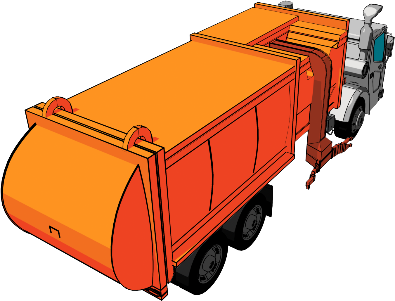 Refuse Truck Top View - Truck (1366x1029)