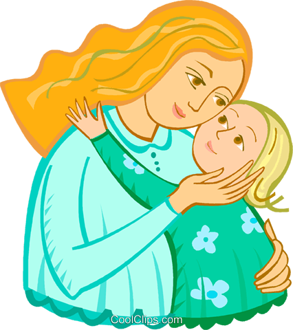 Mother And Child Royalty Free Vector Clip Art Illustration - Mother And Daughter Clipart Png (426x480)