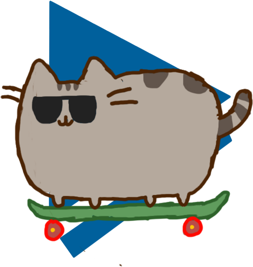 Pusheen With Sunnies [art Trade] By - Cartoon (894x894)