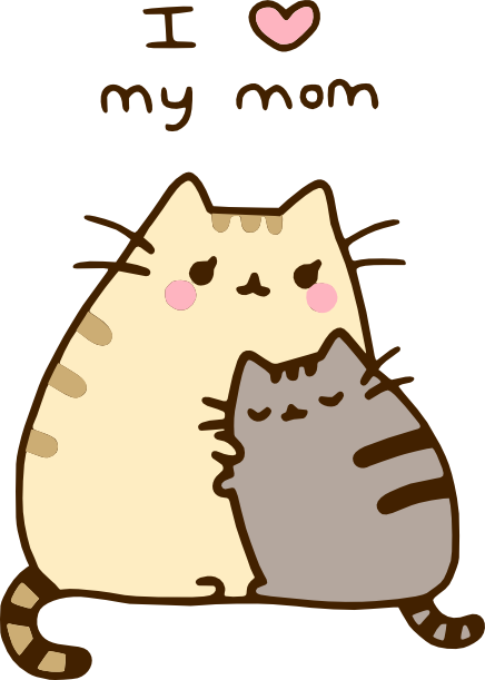 Movies, Personal Use, Pusheen And I Love My Mom, - Pusheen I Love My Mom (436x611)