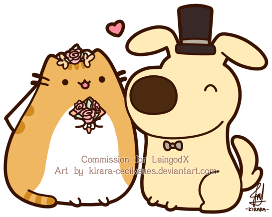 Pusheen And Battle Dog By Kirara-cecilvenes - Pusheen And Battle Dog By Kirara-cecilvenes (600x600)