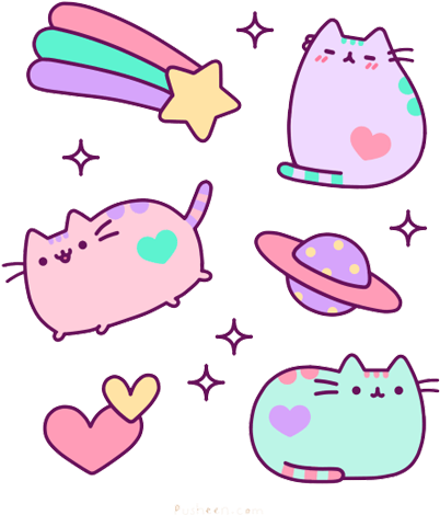 Cat, Kawaii, And Overlay Image - Pastel Pusheen (486x480)