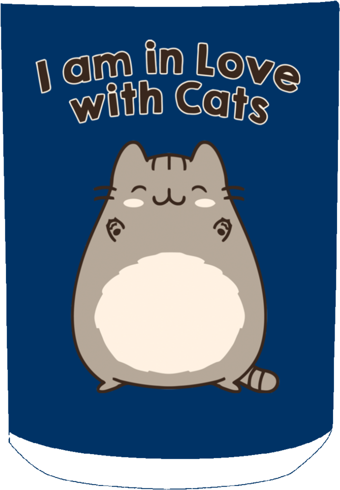 Pusheen Cat I Am In Love With Cats Mug Cup Gift - Cartoon (1024x1024)