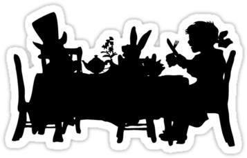 Alice In Wonderland Silhouette Tattoo - Alice In Wonderland Happy Birthday (375x360)