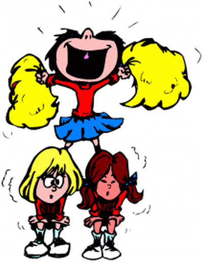 Cartoon Cheerleader Clipart - Pep Rally Clip Art (400x518)
