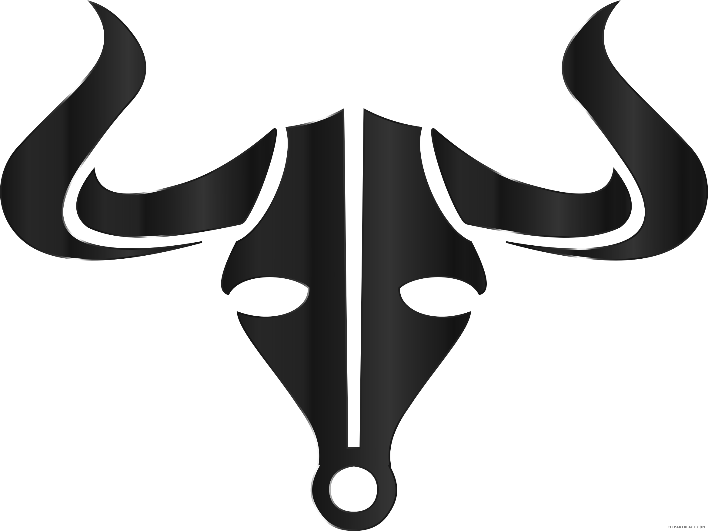 Bull Animal Free Black White Clipart Images Clipartblack - Bull Horn Silhouette (2336x1751)