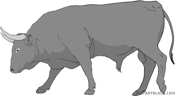 Bull Animal Free Black White Clipart Images Clipartblack - Bull Clipart (576x320)
