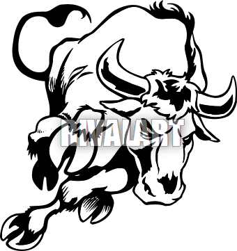 Black And White Bull Clipart - Poquoson High School (679x721)