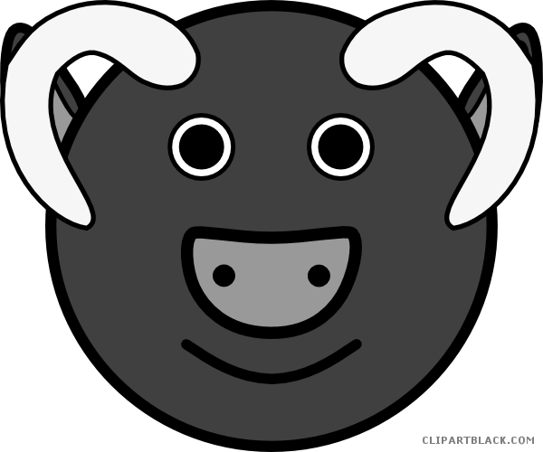 Bull Head Animal Free Black White Clipart Images Clipartblack - Clip Art (600x500)