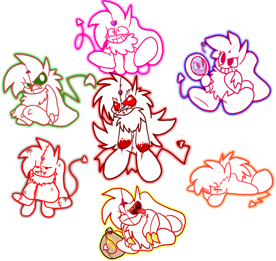 The Gallery For > Spongebob Squarepants Characters - Sonic Seven Deadly Sins (900x850)