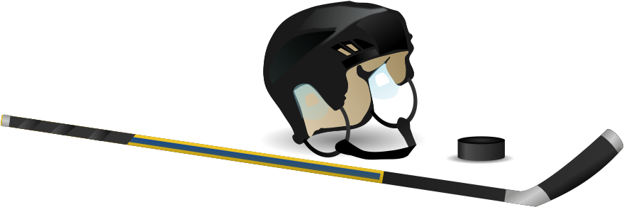 Download - Hockey Helmet And Stick (900x329)