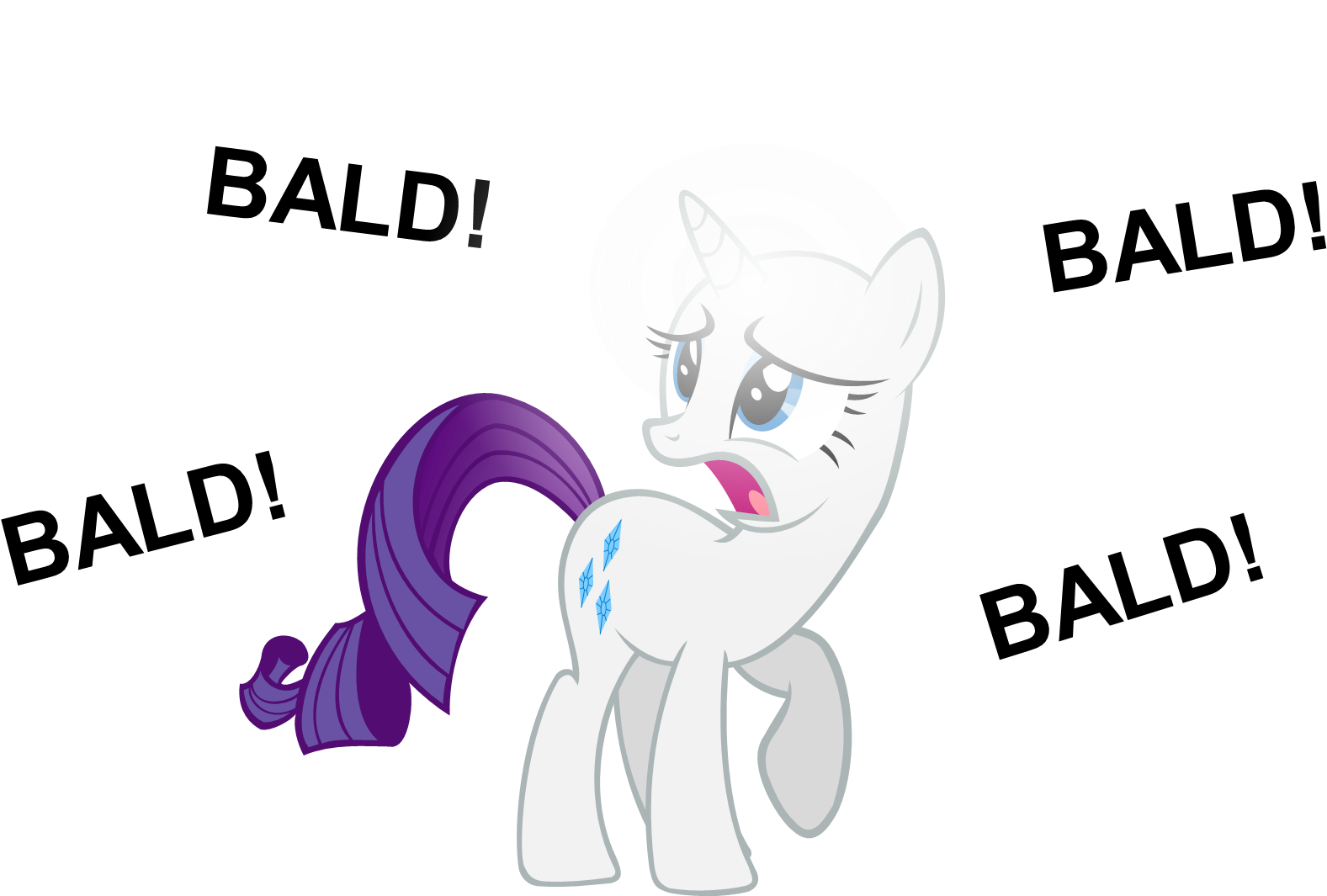 Bald Bald Bald Bald Rarity Pony Text Cartoon Mammal - Rarity My Little Pony Friendship Is Magic Cute 24x18 (1757x1210)