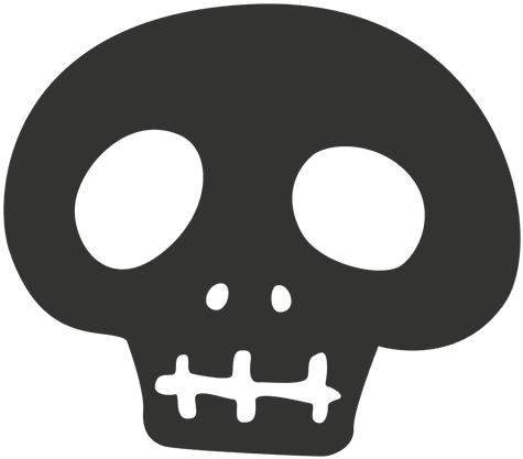 Halloween Skull Cartoon 3 Transparent Png - Grey Skull Cartoon Png (512x512)