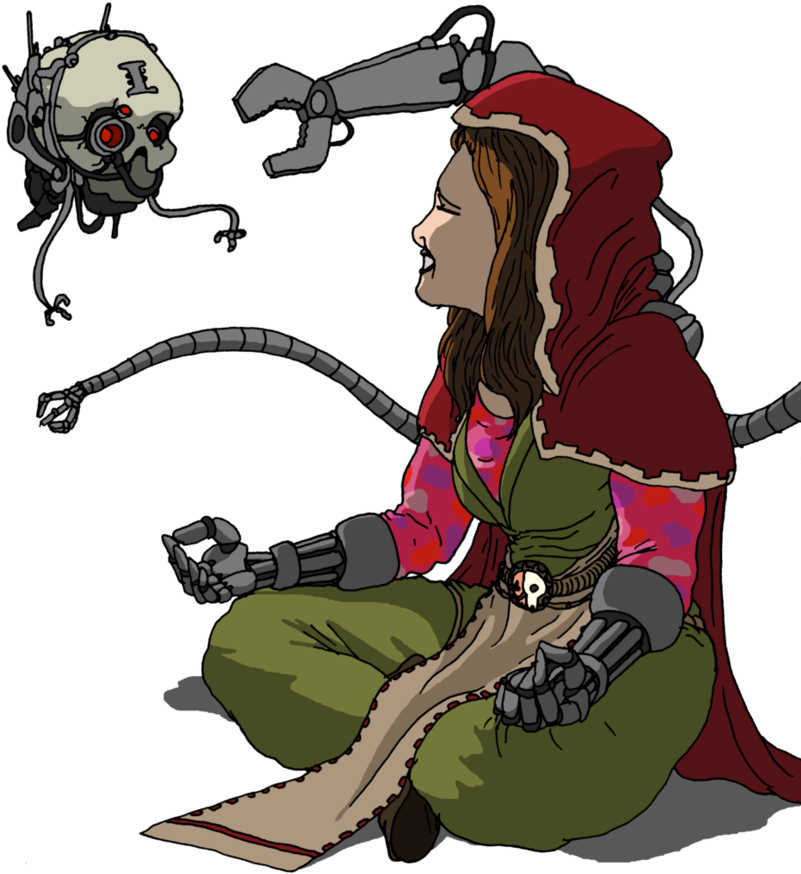 Kaylee With A Servo-skull By Augori - Cute 40k Servo Skull (880x907)