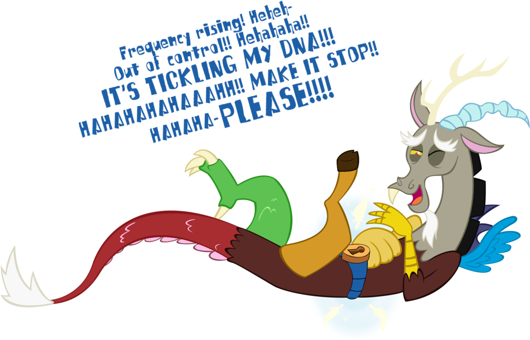 Acstlu, Discord, Laughing, Mermaid Man And Barnacle - My Little Pony Discord Tickle (1280x717)