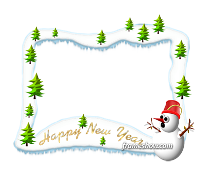 Happy New Year Photo Frame Ecard - Illustration (416x382)
