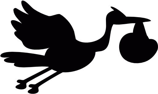 Stork Flying With A Baby Free Vector Icons Designed - Cegonha Vetor (512x512)