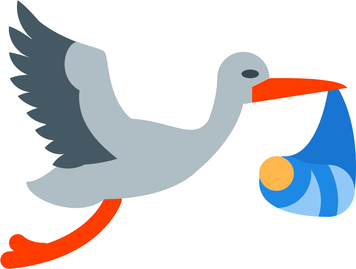 Flying Stork With Bundle Icon - Emoji Cigogne (1600x1600)