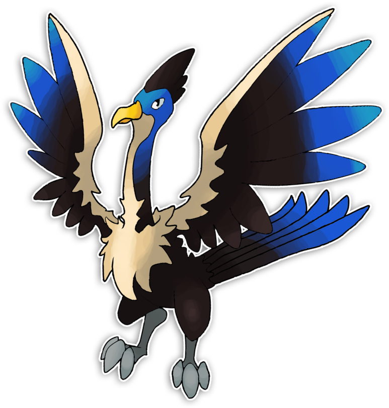 Chromarch, The Prismatic Stork Fakemon By Xxdeviouspixelxx - Buzzard (800x850)