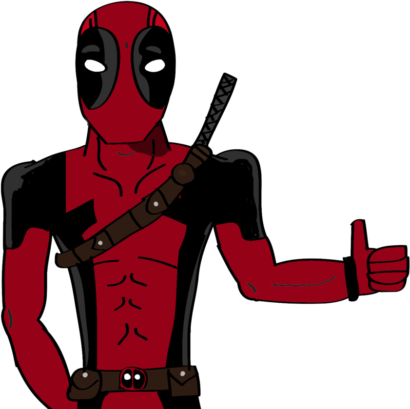 Not Bad By Dom317 - Deadpool Thumbs Up Transparent (900x876)