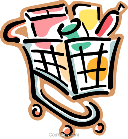 Carrinhos De Supermercado Livre De Direitos Vetores - Carrinho De Supermercado Png (442x480)