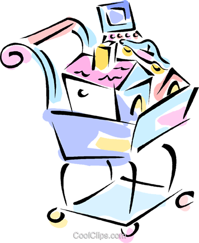 Carrinho De Supermercado Com Ativos Livre De Direitos - Carrinho De Supermercado Com Ativos Livre De Direitos (393x480)