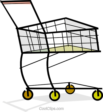 Carrinho De Supermercado / Livre De Direitos Vetores - Grocery Store Clip Art (438x480)