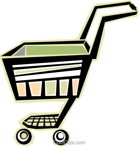 Carrinho De Compras Livre De Direitos Vetores Clip - Supermarket (454x480)