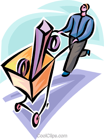 Homem Empurrando Um Carrinho De Compras Livre De Direitos - Clip Art (357x480)