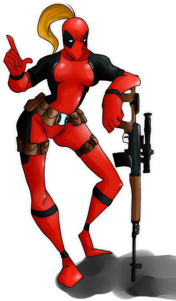 Lady Deadpool By Immeria - Lady Poll Y Deadpool (618x1122)