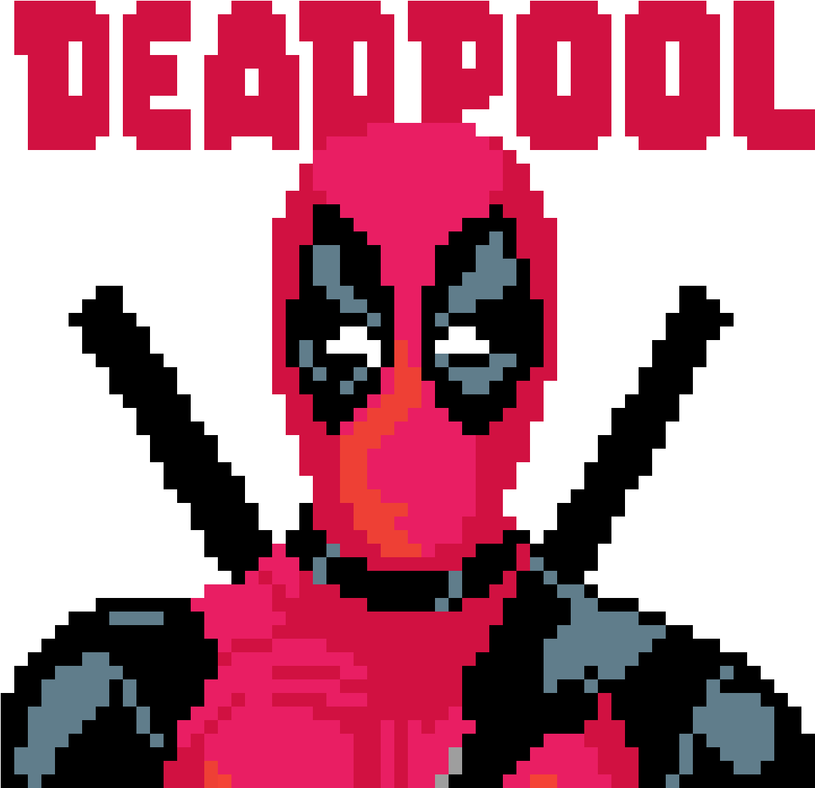 Colors Download Settings - Deadpool Pixel Art Grid (1159x1140)